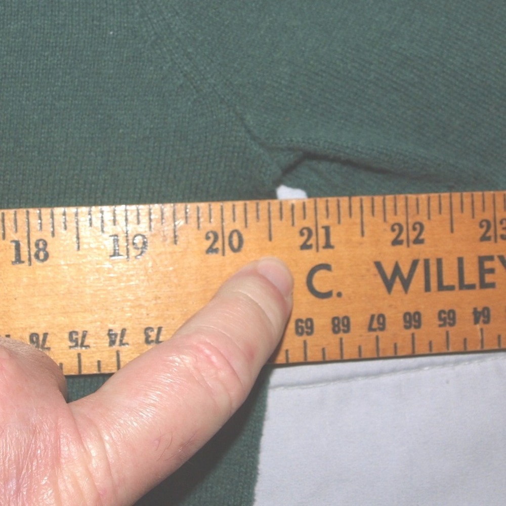 Chaps Cotton Cashmere V-Neck Sweater Mens size Large Green Knit Pullover - Picture 8 of 10